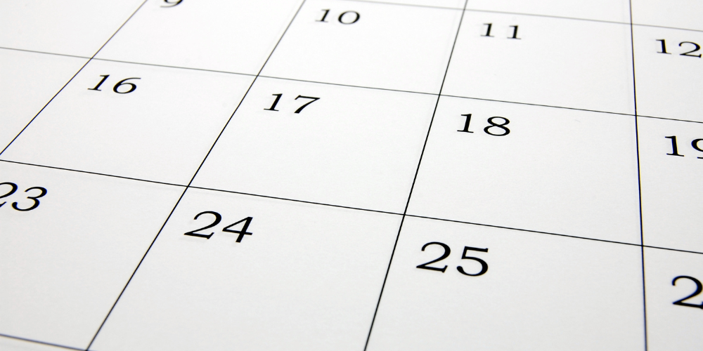 Close-up image of calendar